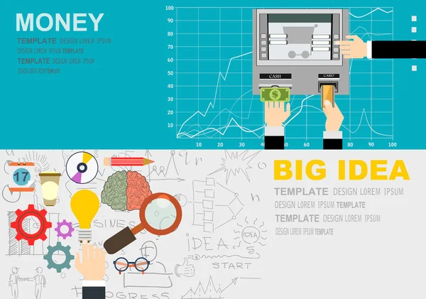 Conceptos de diseño plano para empresas — Archivo Imágenes Vectoriales