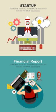 İş için düz tasarım kavramları