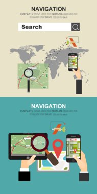 Gps navigasyon için modern düz tasarım