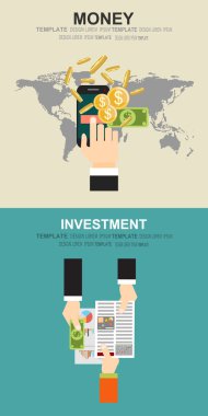 İş için düz tasarım kavramları