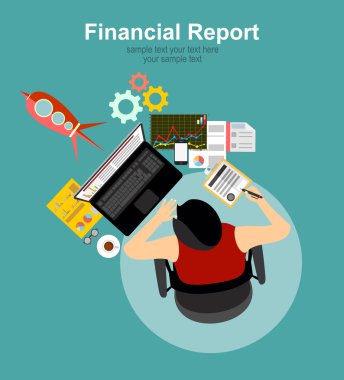 Mali rapor için düz tasarım kavramları