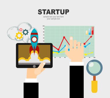 İş başlangıç için düz tasarım