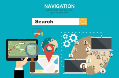 Gps navigasyon için modern düz tasarım