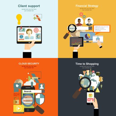 İş için düz tasarım kavramları