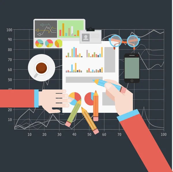 Conceitos de design plano para empresas —  Vetores de Stock