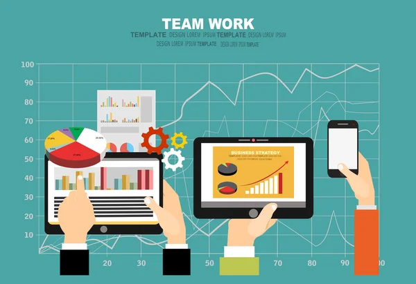 Flat design for team work — Stock Vector