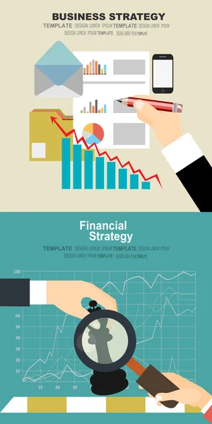 Lapos tervezési koncepciók, üzleti — Stock Vector