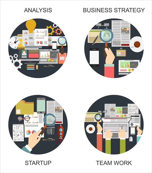 Conceitos de design plano para empresas — Vetor de Stock