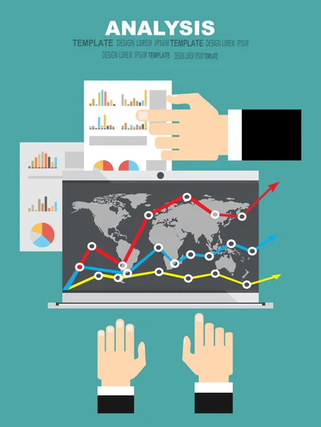 Conception plate pour l'analyse d'entreprise — Image vectorielle