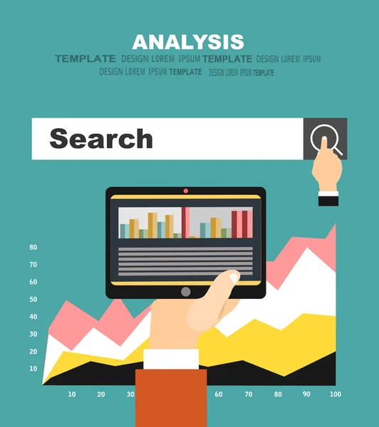 Plat ontwerp voor business analyse — Stockvector