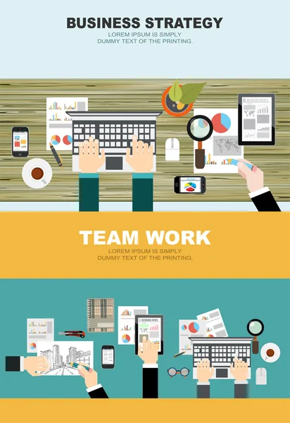 Concepts for business strategy and team work — 图库矢量图片