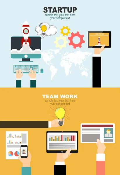 Design  for   startup and team work — Διανυσματικό Αρχείο