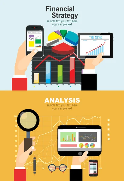 Design für Finanzstrategie und -analyse — Stockvektor