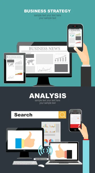 Design para estratégia e análise de negócios — Vetor de Stock