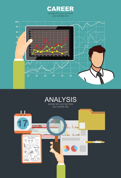 Diseño para carrera y análisis — Vector de stock