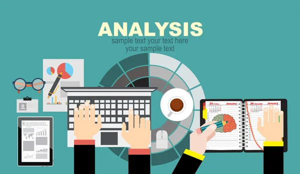 Плоский дизайн для бизнес-анализа — стоковый вектор