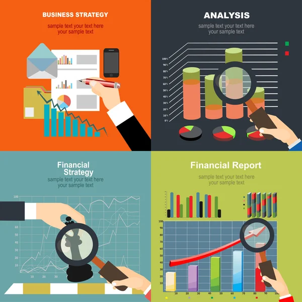 Conceptos de diseño plano para empresas — Vector de stock