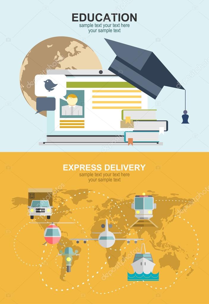 Express delivery and education concept