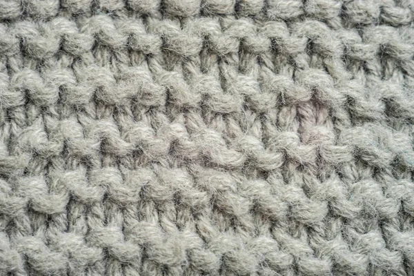 Pale Grey Background Knitted Thread Pattern — Stock Photo, Image