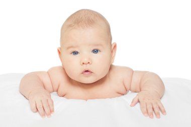 Hemşirelik yastık üzerinde yalan bebek