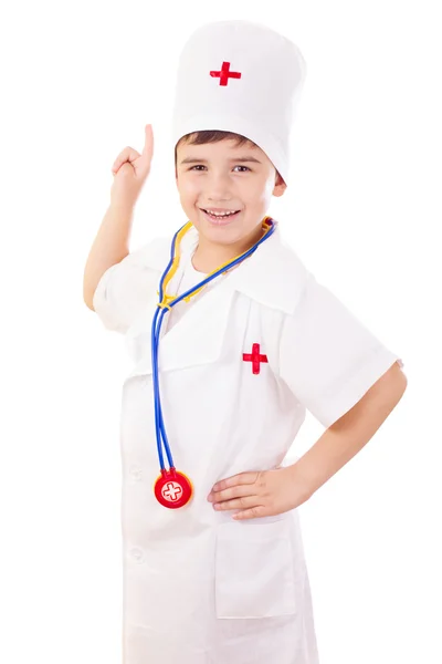Chlapec hrát doktor — Stock fotografie