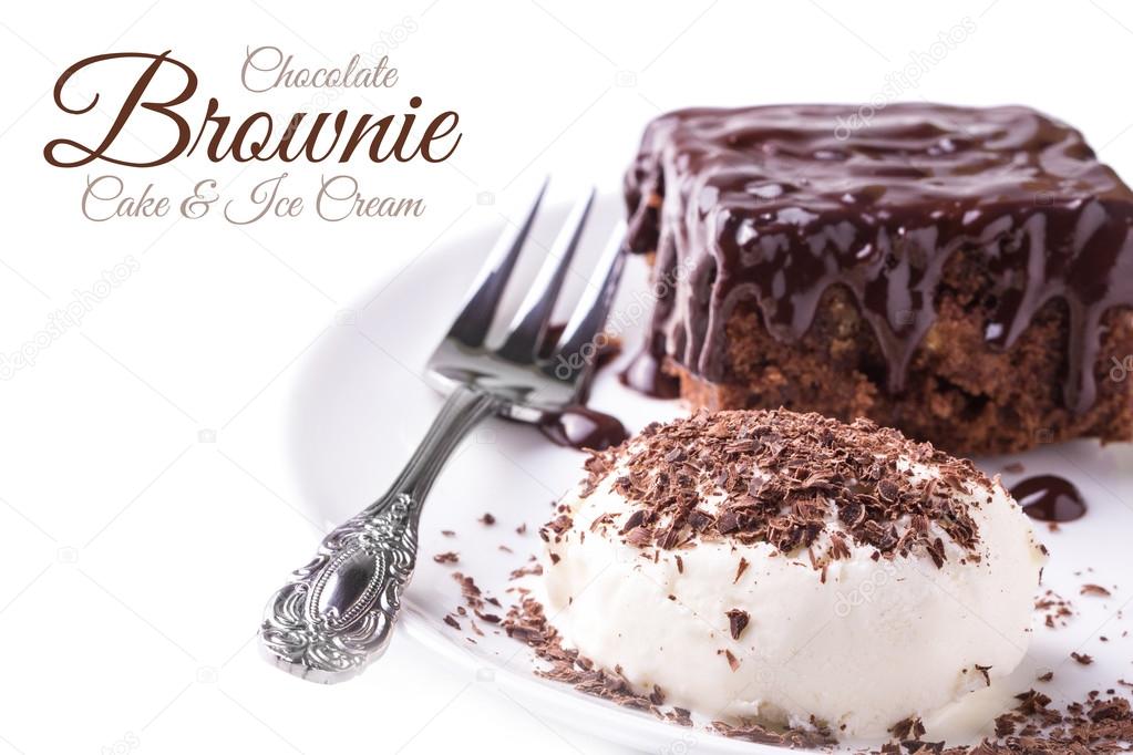 Fudge Brownie Cake With Ice Cream