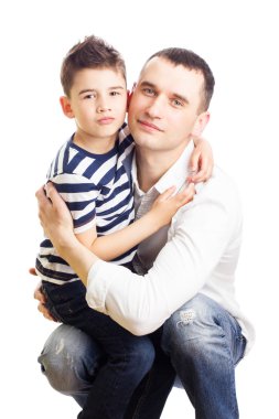 Baba ve oğul kucaklama