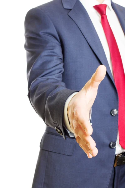 Businessman extending hand for handshake — Stock Photo, Image