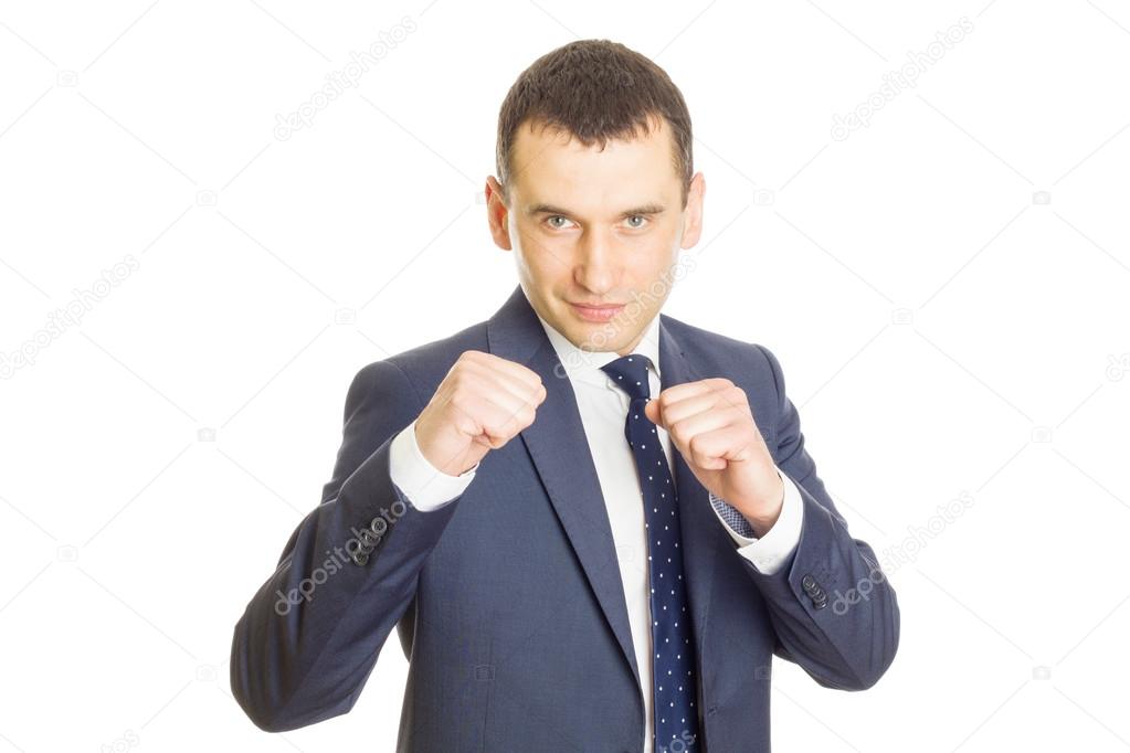 Businessman Clenching Fists
