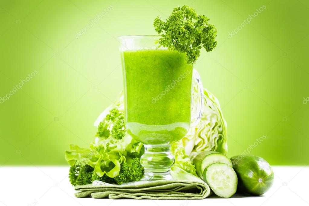 Healthy green juice smoothie