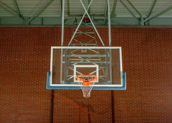 Basketball equipment on an indoor court — Stock Photo, Image