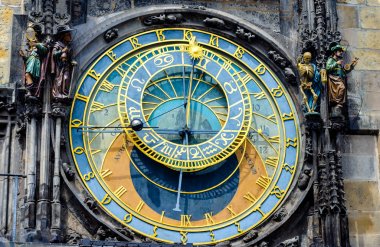 Detail of the astronomical clock Prague clipart