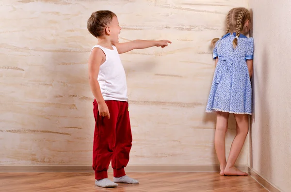 Two Cute Kids Playing Hide and Seek — Stock Photo, Image