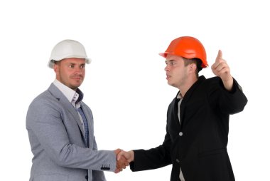 Bir meslektaşım karşılama ve işaret mimar