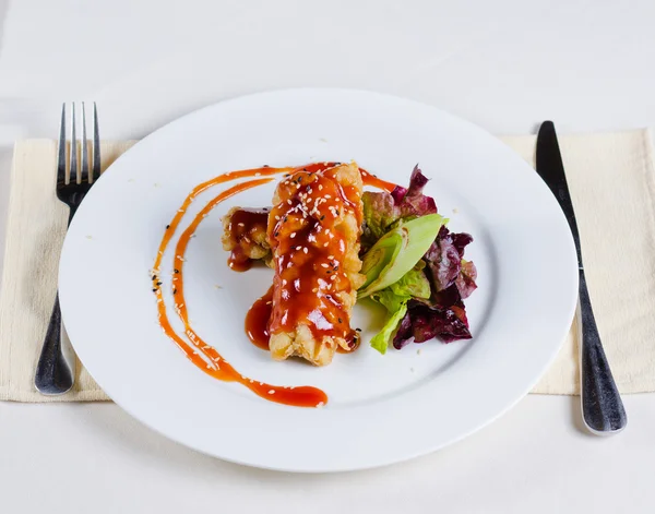 Delicious Saucy Fried Chicken Recipe — Stock Photo, Image