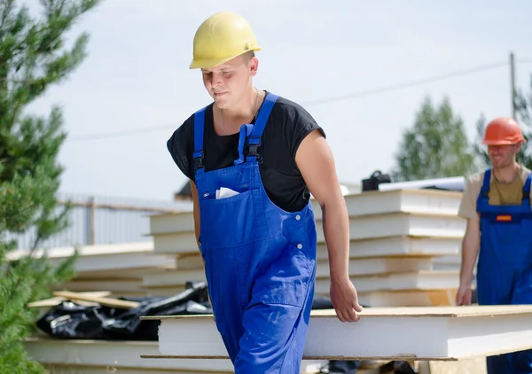 Workmen on a building site — Stock Photo, Image