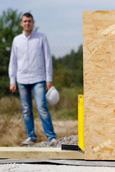 Right angle in use on a building site — Stock Photo, Image