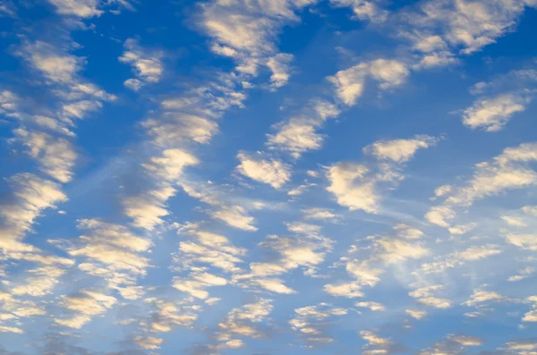 Cielo azul con filas de nubes blancas —  Fotos de Stock