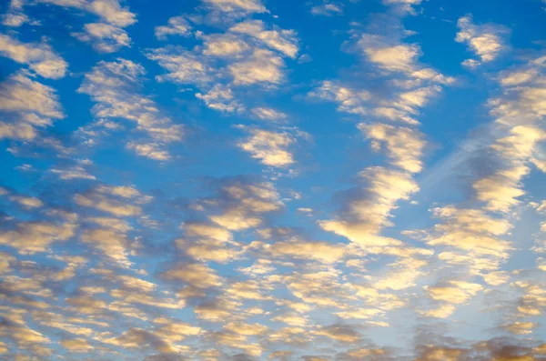 Cielo azul con filas de nubes blancas —  Fotos de Stock