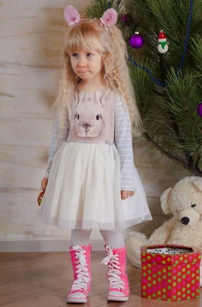 Blond Little Girl Showing Sad Face — Stock Photo, Image