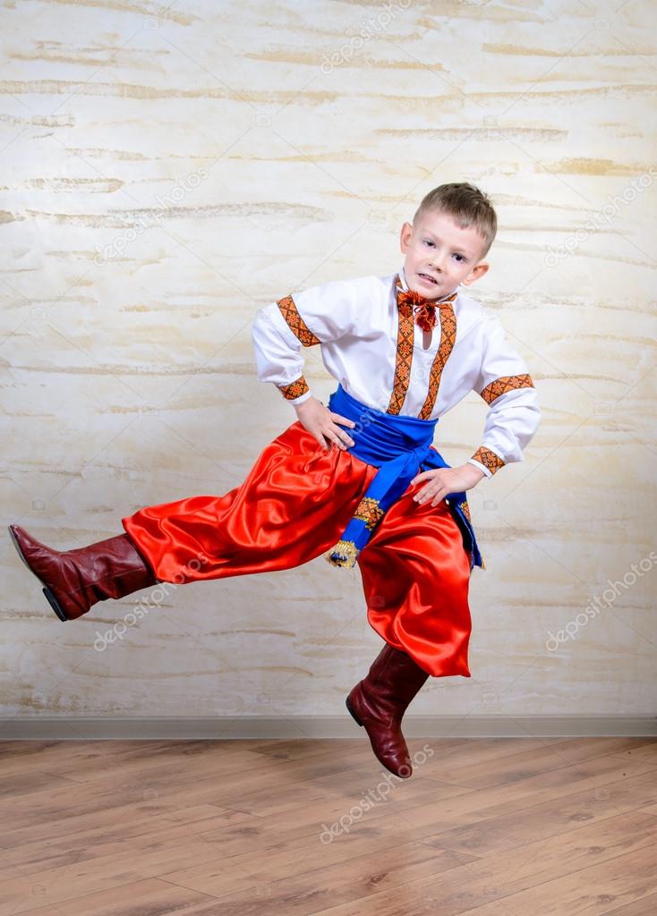 Ukrainian child performing a traditional dance
