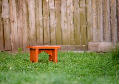 Stool in a yard