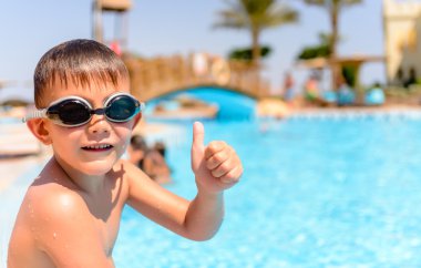 Little boy on a tropical summer holiday