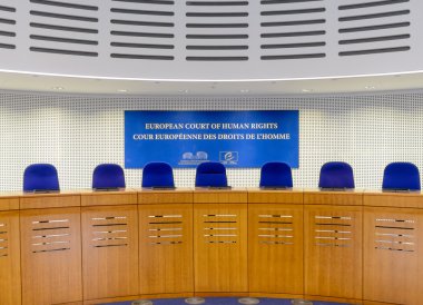 Fransa, Strasbourg - 29 Ekim 2015:Human hakları binası - toplantı salonu