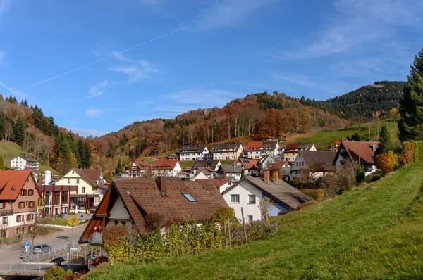 Tipico, autentico villaggio con case accoglienti della campagna in autunno Germania — Foto Stock