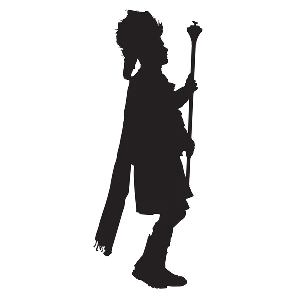 Pipe Band Leader Silhouette — Stock Vector