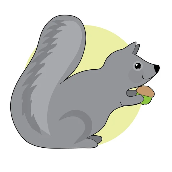 Eekhoorn en moer — Stockvector