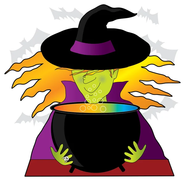 A scary witch — Stock Vector