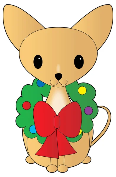 Chihuahua vestida para Navidad — Vector de stock