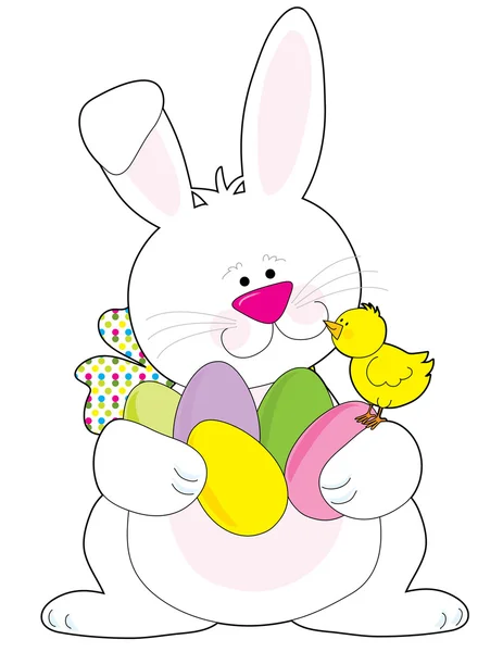 Un conejo de Pascua blanco — Archivo Imágenes Vectoriales